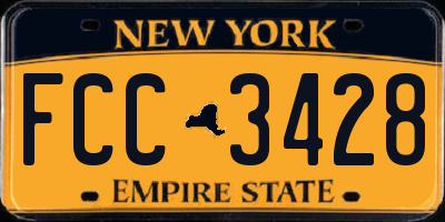 NY license plate FCC3428