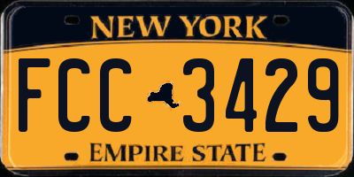 NY license plate FCC3429
