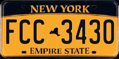 NY license plate FCC3430