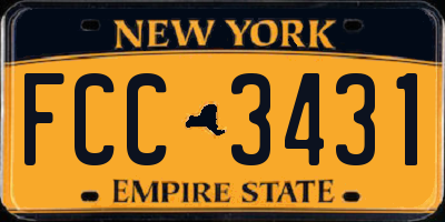 NY license plate FCC3431