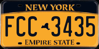 NY license plate FCC3435