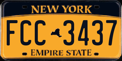 NY license plate FCC3437