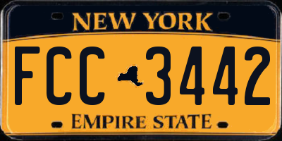 NY license plate FCC3442