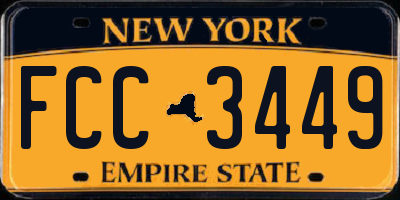 NY license plate FCC3449