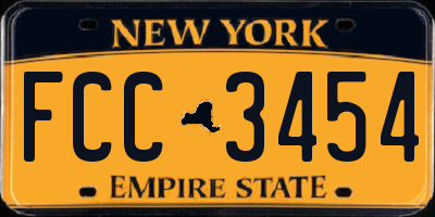 NY license plate FCC3454