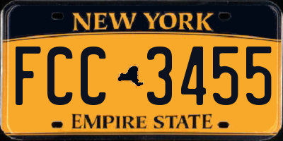 NY license plate FCC3455