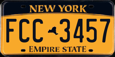 NY license plate FCC3457