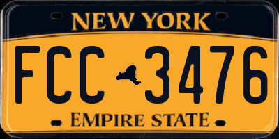 NY license plate FCC3476