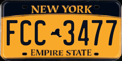 NY license plate FCC3477