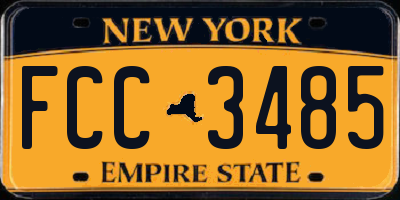 NY license plate FCC3485