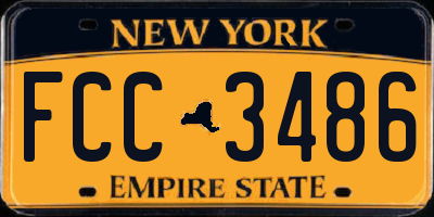 NY license plate FCC3486