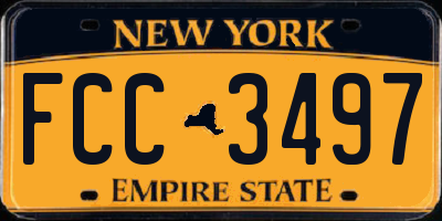 NY license plate FCC3497