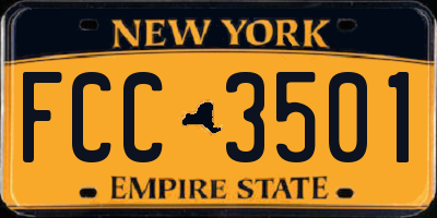 NY license plate FCC3501