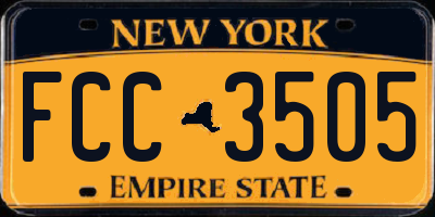 NY license plate FCC3505