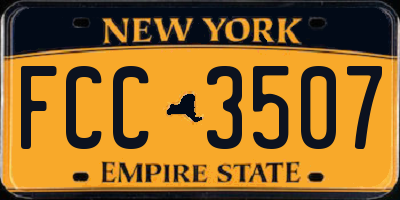 NY license plate FCC3507