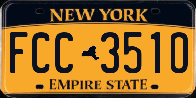 NY license plate FCC3510