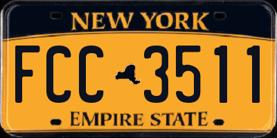 NY license plate FCC3511