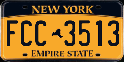 NY license plate FCC3513