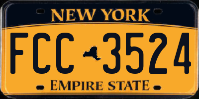 NY license plate FCC3524