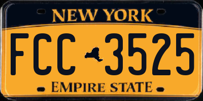 NY license plate FCC3525