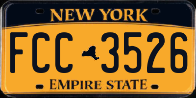 NY license plate FCC3526