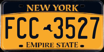 NY license plate FCC3527