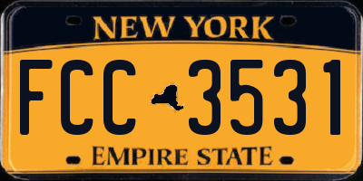 NY license plate FCC3531