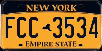 NY license plate FCC3534