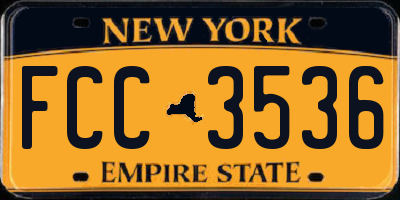 NY license plate FCC3536