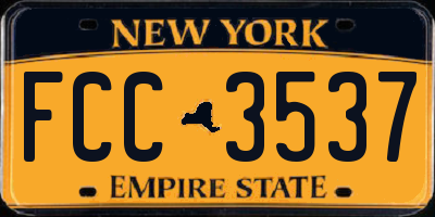 NY license plate FCC3537