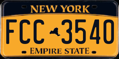 NY license plate FCC3540