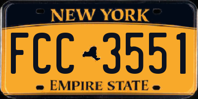 NY license plate FCC3551