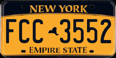 NY license plate FCC3552