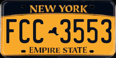 NY license plate FCC3553
