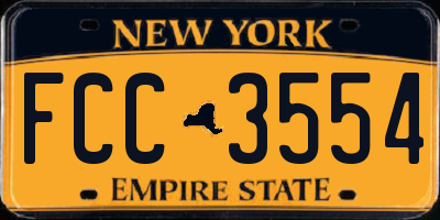 NY license plate FCC3554