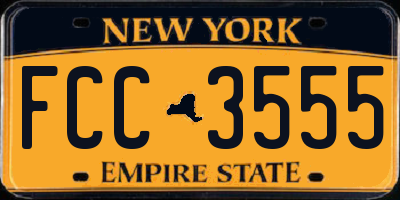 NY license plate FCC3555