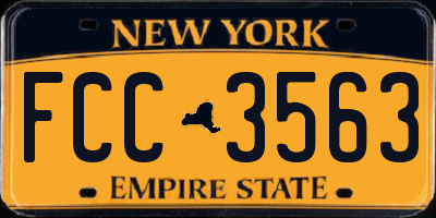 NY license plate FCC3563