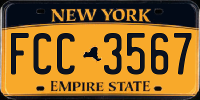 NY license plate FCC3567