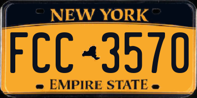 NY license plate FCC3570