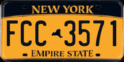 NY license plate FCC3571