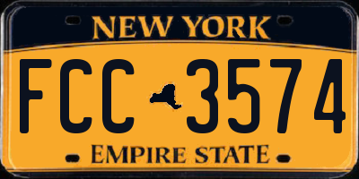 NY license plate FCC3574