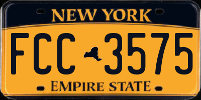 NY license plate FCC3575