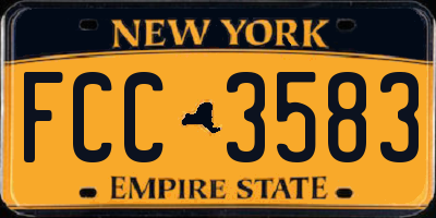 NY license plate FCC3583