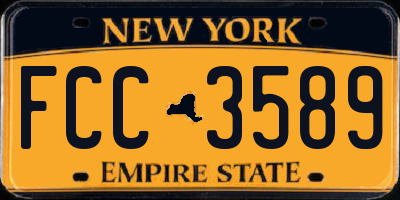 NY license plate FCC3589