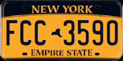 NY license plate FCC3590