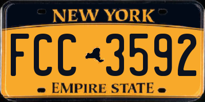 NY license plate FCC3592