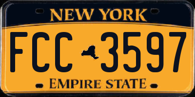 NY license plate FCC3597