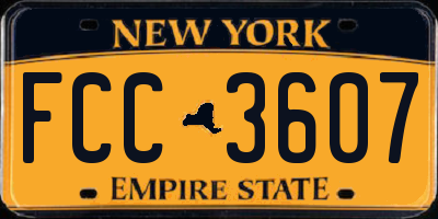 NY license plate FCC3607