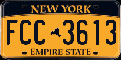 NY license plate FCC3613