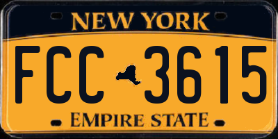 NY license plate FCC3615